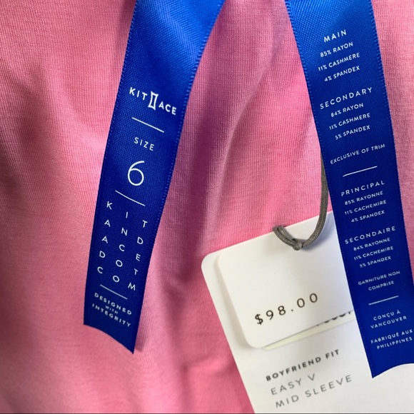 Kit and Ace Pink Top Size 6 Mid Sleeve - Picture 6 of 6